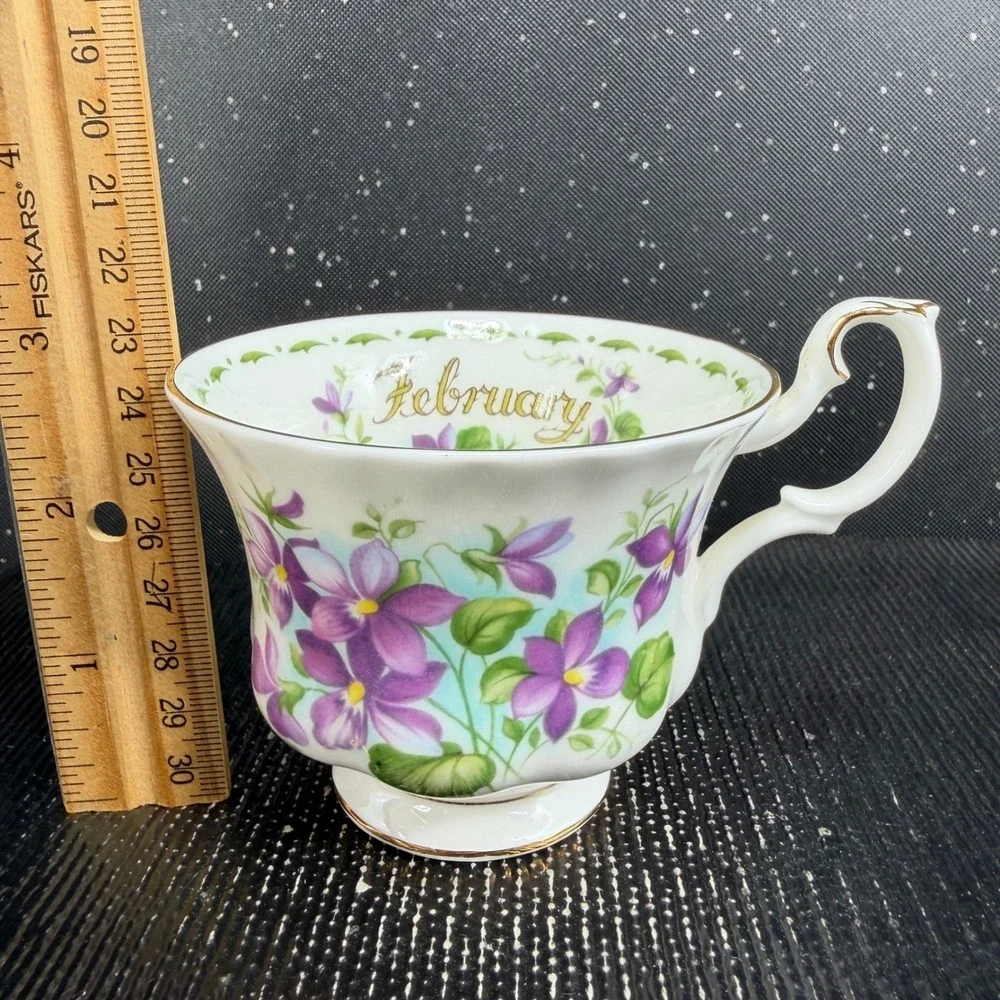 Royal Albert February Violets Flower of the Month Teacup and Saucer Set England